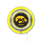 Holland University of Iowa Neon Logo Clock