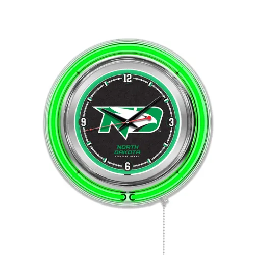 Holland Univ of North Dakota Neon Logo Clock
