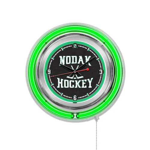 University of North Dakota Hockey Neon Logo Clock