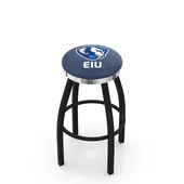 Eastern Illinois U Flat Blk/Chrome Ring Bar Stool