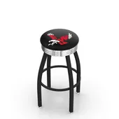 Eastern Washington U Ribbed Blk/Chrome Bar Stool