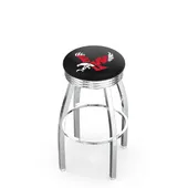 Eastern Washington U Ribbed Blk/Chrome Bar Stool