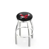 Eastern Washington U Flat Ring Chrome Bar Stool