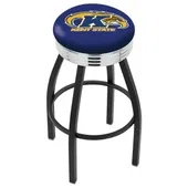 Holland Kent St U Ribbed Ring Blk/Chrome Bar Stool