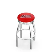 Louisiana-Lafayette Ribbed Ring Blk/Chrm Bar Stool