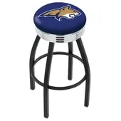 Montana St Univ Ribbed Ring Blk/Chrome Bar Stool