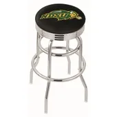 North Dakota St U Ribbed Double-Ring Bar Stool Blk