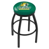 Northern Michigan U Flat Blk/Chrome Ring Bar Stool