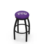 Holland TCU Flat Blk/Chrome Ring Bar Stool