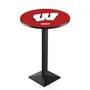Univ of Wisconsin "W" Logo Square Base Pub Table