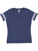 LAT Sportswear Ladies Vintage Football Tee VN TRUE NAVY/BLENDED WHITE Primary