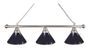 CHROME FIXTURE/3 DARK BLUE SHADES