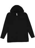 LAT Sportswear Adult Hooded Raglan Long Sleeve Tee BLACK Primary