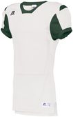 Russell Adult Youth Color Block Stock Football Game Jersey WHITE/DARK GREEN Primary