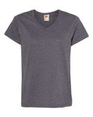 Hanes Ladies 5.2 oz. Tagless V-Neck T-Shirt CHARCOAL HEATHER Primary