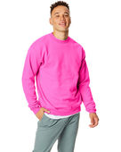 Hanes Unisex Ecosmart 50/50 Crewneck Sweatshirt SAFETY PINK Primary