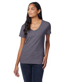 Hanes Ladies Ringspun Cotton nano-T V-Neck T-Shirt CHARCOAL HEATHER Primary