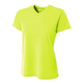 A4 Women's V-Neck Sprint Tee LIME Primary