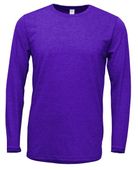 Baw Mens/Youth Long Sleeve Soft-Tek Blend T-Shirt PURPLE Primary
