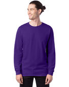 Hanes Mens 5.2 oz. Comfortsoft Cotton LS T-Shirt ATHLETIC PURPLE Primary