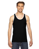 American Apparel Unisex Fine Jersey Tank 2408W BLACK/ WHITE Primary
