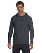 Anvil Adult Lightweight Long-Sleeve Hooded T-Shirt 987AN HTH DK GY/ DK GY Primary
