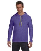 Anvil Adult Lightweight Long-Sleeve Hooded T-Shirt 987AN HTH PRP/ NEO YEL Primary