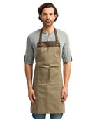 Artisan Collection By Reprime Espresso Bib Apron RP123 KHAKI/ BROWN Primary