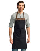 Artisan Collection By Reprime Espresso Bib Apron RP123 BLACK/ BROWN Primary