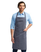 Artisan Collection By Reprime Unisex Cotton Chino Bib Apron RP132 Steel Primary