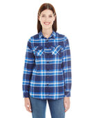 Burnside Ladies' Plaid Boyfriend Flannel Shirt B5210