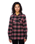 Burnside Ladies' Plaid Boyfriend Flannel Shirt B5210