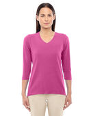 Devon & Jones Ladies' Perfect Fit Bracelet-Length V-Neck Top DP184W