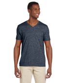 Gildan Adult Softstyle 4.5 oz. V-Neck T-Shirt G64V HEATHER NAVY Primary