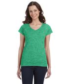 Gildan Ladies' SoftStyle 4.5 oz. Fitted V-Neck T-Shirt G64VL HTHR IRISH GREEN Primary