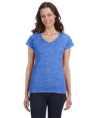 Gildan Ladies' SoftStyle 4.5 oz. Fitted V-Neck T-Shirt G64VL HEATHER ROYAL Primary