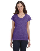 Gildan Ladies' SoftStyle 4.5 oz. Fitted V-Neck T-Shirt G64VL HEATHER PURPLE Primary
