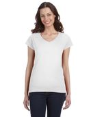 Gildan Ladies' SoftStyle 4.5 oz. Fitted V-Neck T-Shirt G64VL WHITE Primary