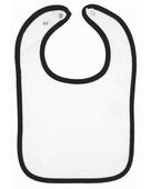 Rabbit Skins Infant Contrast Trim Terry Bib 1003 WHITE/ BLACK Primary