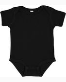 Rabbit Skins Infant Baby Rib Bodysuit 4400 BLACK Primary
