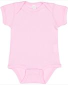 Rabbit Skins Infant Baby Rib Bodysuit 4400 PINK Primary