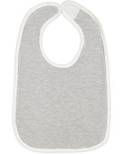 Rabbit Skins Infant Contrast Trim Bib RS1004 HEATHER/ WHITE Primary