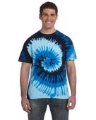 Colortone Tie-Dye Adult 5.4 oz., 100% Cotton T-Shirt CD100 BLUE OCEAN Primary