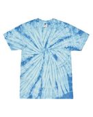 Colortone Tie-Dye Adult 5.4 oz., 100% Cotton T-Shirt CD100 SPIDER BABY BLUE Primary