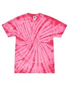 Colortone Tie-Dye Adult 5.4 oz., 100% Cotton T-Shirt CD100 SPIDER PINK Primary