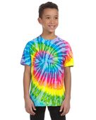 Colortone Tie-Dye Youth 5.4 oz. 100% Cotton T-Shirt CD100Y SATURN Primary