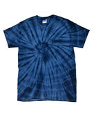 Colortone Tie-Dye Adult 5.4 oz. 100% Cotton Spider T-Shirt CD101 SPIDER NAVY Primary