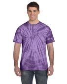 Colortone Tie-Dye Adult 5.4 oz. 100% Cotton Spider T-Shirt CD101 SPIDER PURPLE Primary