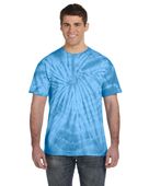 Colortone Tie-Dye Adult 5.4 oz. 100% Cotton Spider T-Shirt CD101 SPIDER TURQUOISE Primary
