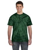 Colortone Tie-Dye Adult 5.4 oz. 100% Cotton Spider T-Shirt CD101 SPIDER GREEN Primary